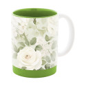 MultiColour Plus green white sublimation mug 