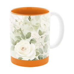 MultiColour Plus orange white sublimation mug 