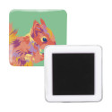 MagBadge Square white  pin button fridge magnet 