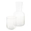 Palmer transparent  Set avec un verre et une carafe 