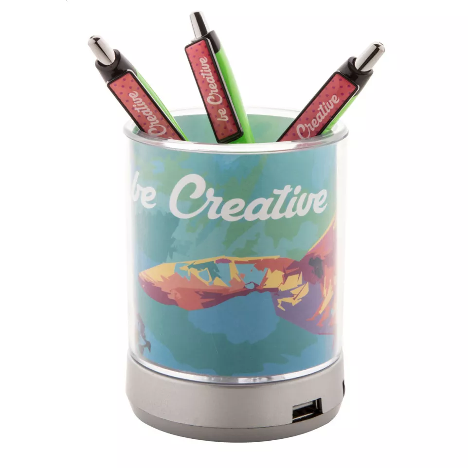 Tobi transparent  pen holder with USB...