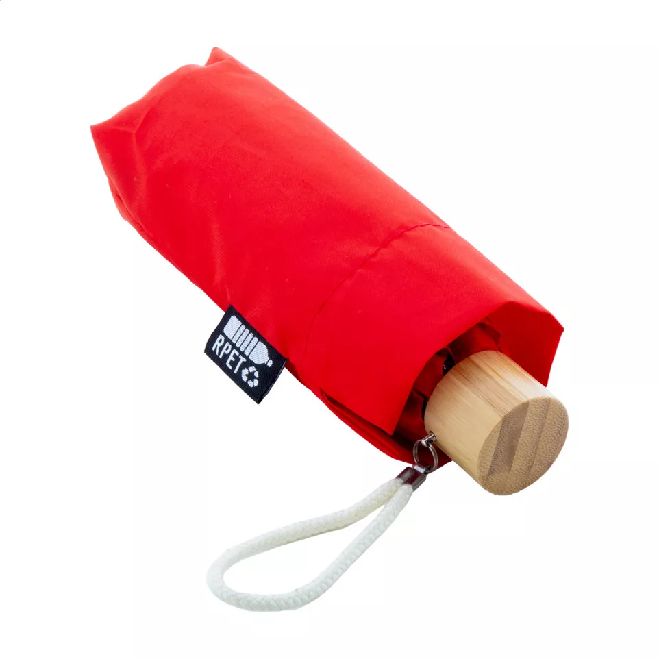 Miniboo rouge  Parapluie pliant en RPET 