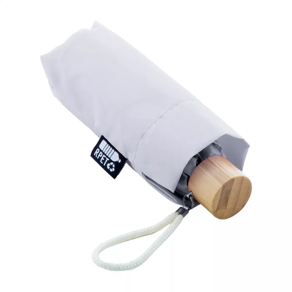 Miniboo blanc  Parapluie pliant en RPET 