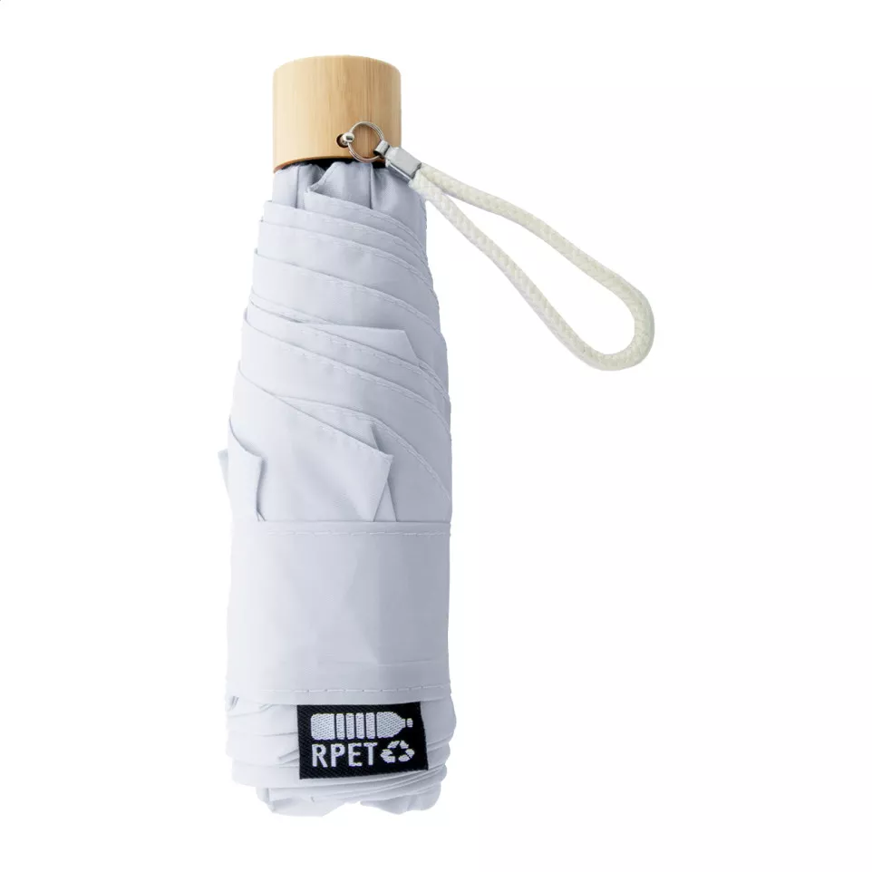 Miniboo blanc  Parapluie pliant en RPET 