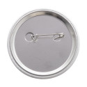 PinBadge RPET Maxi white silver pin button badge 