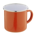 Enavint oranje wit emaille mok 