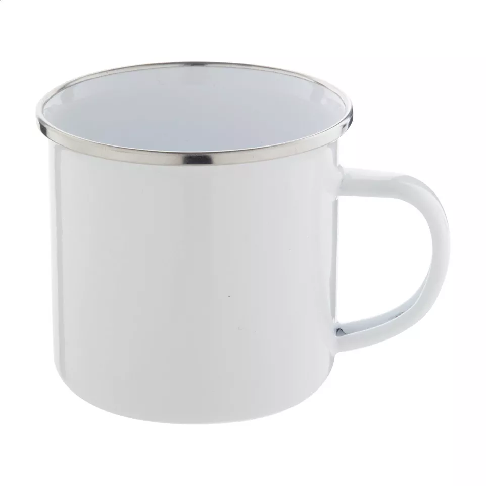 Enavint wit wit emaille mok 