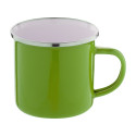 Enavint groen wit emaille mok 