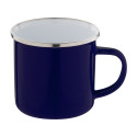Enavint donker blauw wit emaille mok 