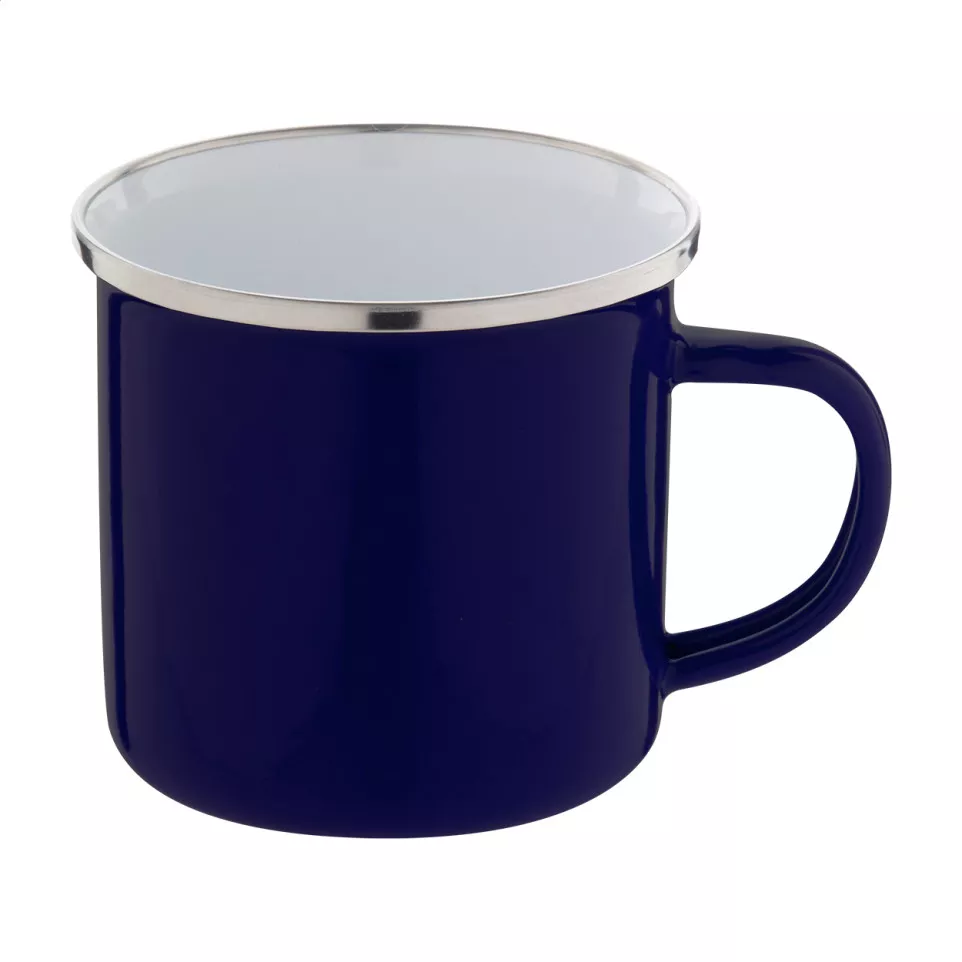 Enavint dark blue white enamel mug 