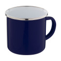 Enavint donker blauw wit emaille mok 