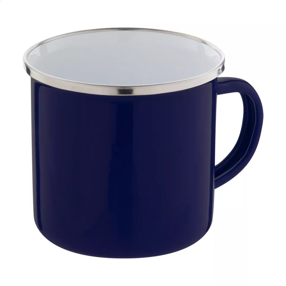 Enavint dark blue white enamel mug 