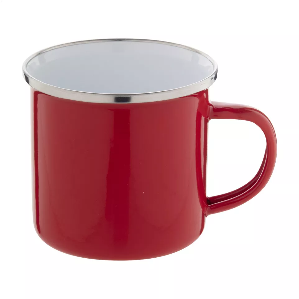 Enavint red white enamel mug 