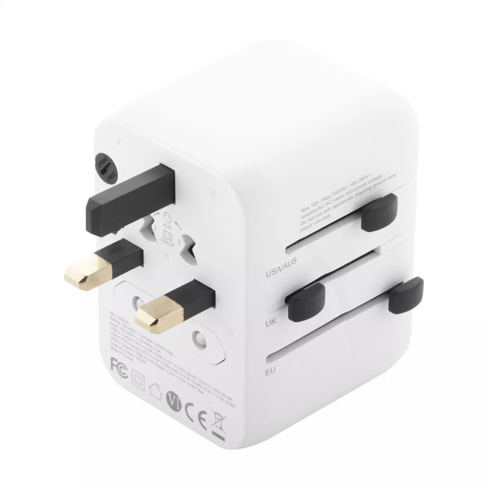 Jetsetter Plus wit  reis adapter 