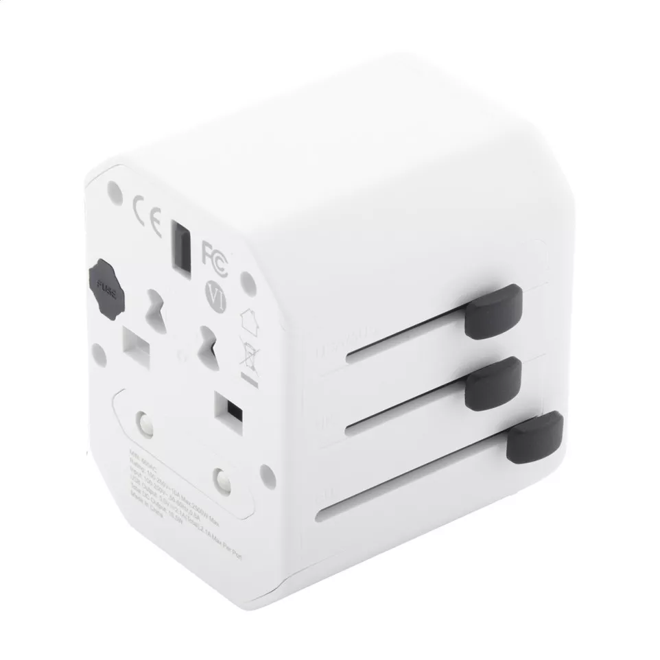Jetsetter white  travel adapter 