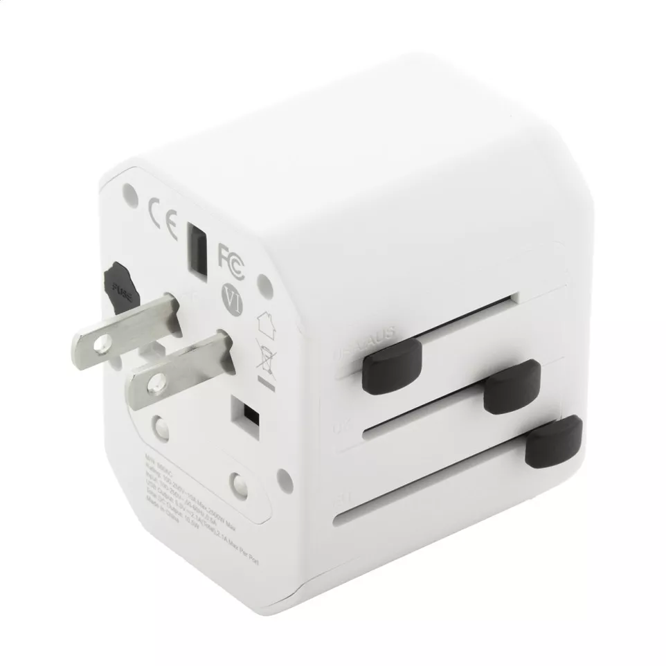 Jetsetter white  travel adapter 