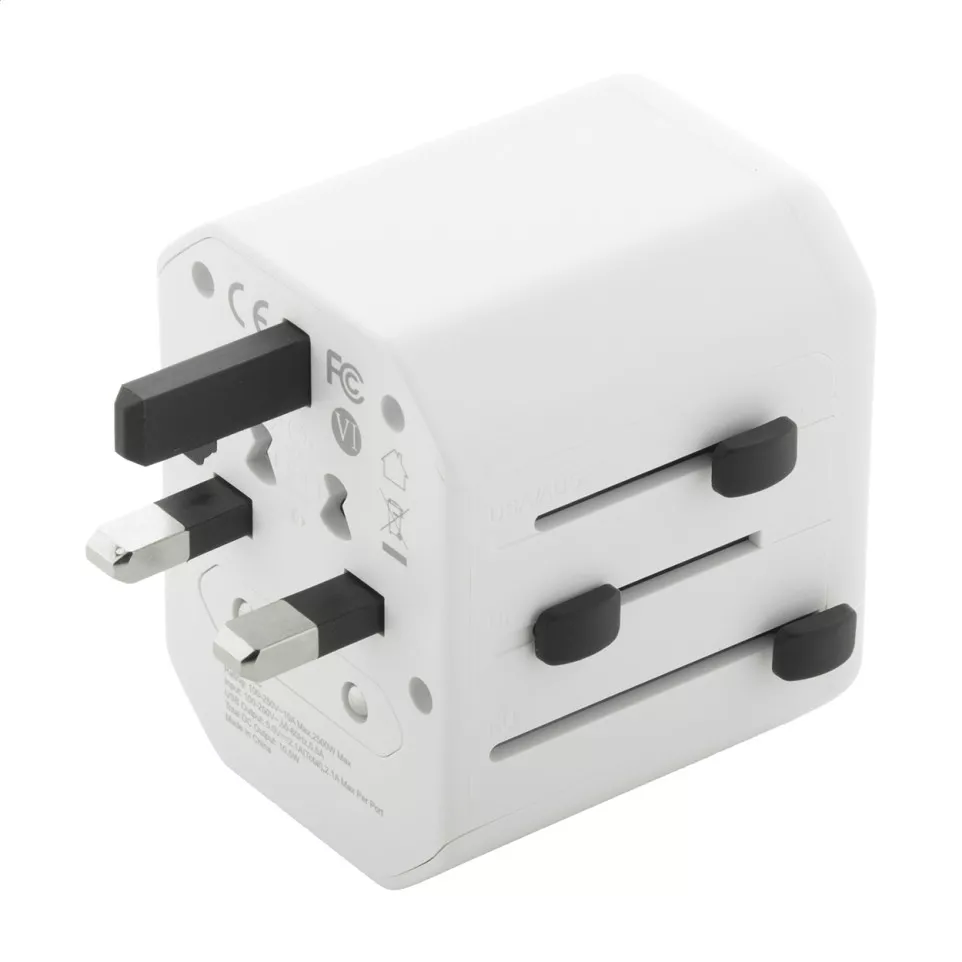 Jetsetter white  travel adapter 