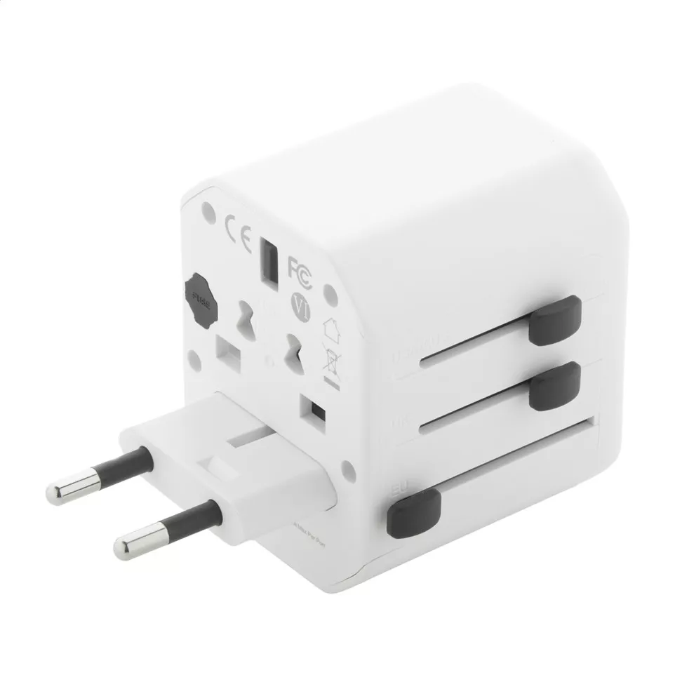 Jetsetter white  travel adapter 