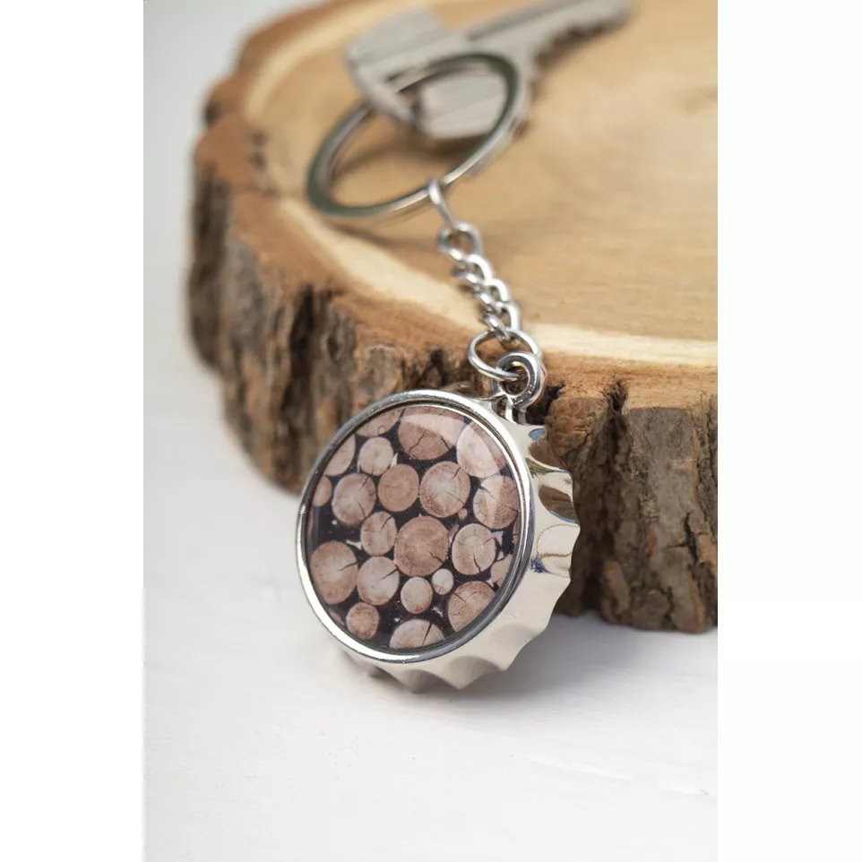 Bubly silver  bottle opener keyring 