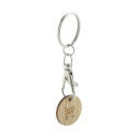Boomarket natural  trolley coin keyring 