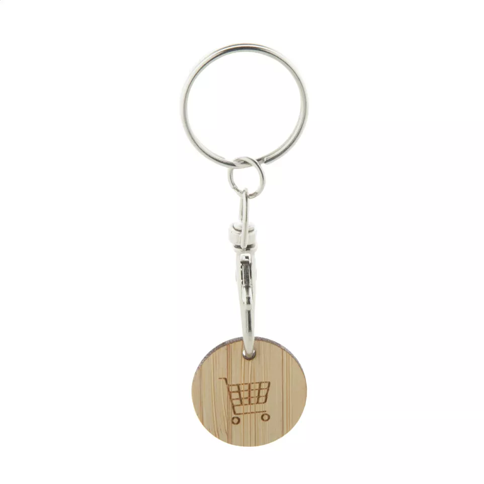 Boomarket natural  trolley coin keyring 