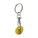 ColoShop white  trolley coin keyring 