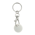 ColoShop wit  winkelwagenmuntje sleutelhanger 