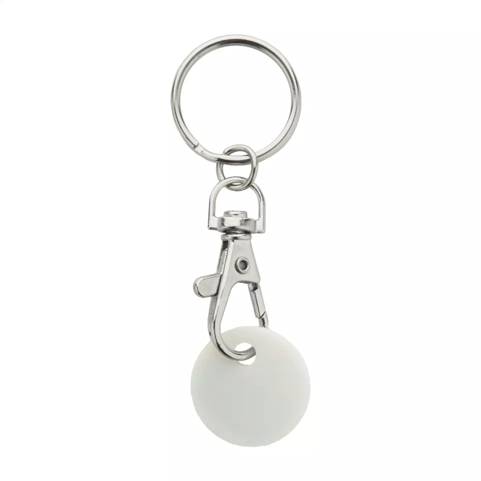 ColoShop white  trolley coin keyring 