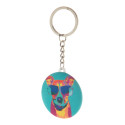 KeyBadge RPET Mini wit  RPET-sleutelhanger met speld 