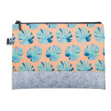 CreaFelt Beauty M white grey custom cosmetic bag 