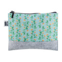 CreaFelt Beauty S white grey custom cosmetic bag 
