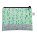 CreaFelt Beauty S white grey custom cosmetic bag 
