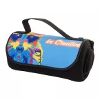 Reporta noir  couverture polaire RPET, personnalisable 