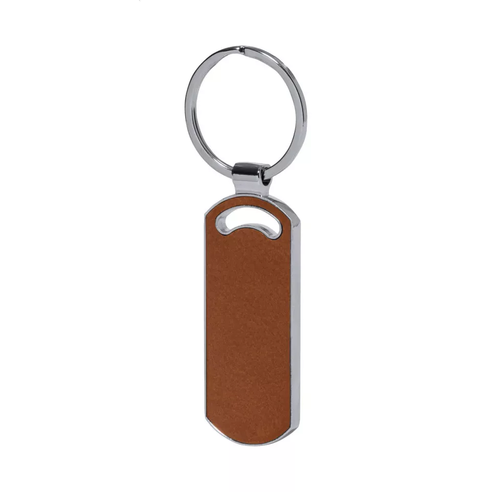 Behok bruin  sleutelhanger, rechthoek 