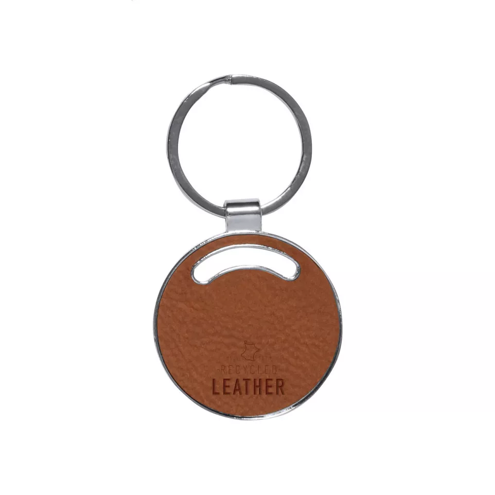 Behok bruin  sleutelhanger, cirkel 
