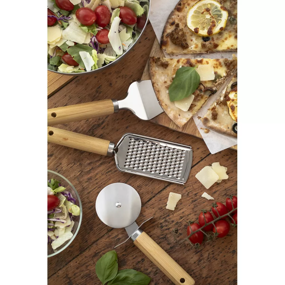 Bigaboo natural  pizza serving set 