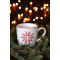 Snoflinga rood  Kerst mok 