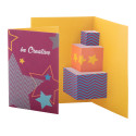 Dimensions white  3D Christmas card, gift box 