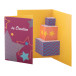 Dimensions blanc  Carte de Noël 3D, cadeaux de Noël 