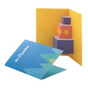 Dimensions white  3D Christmas card, gift box 