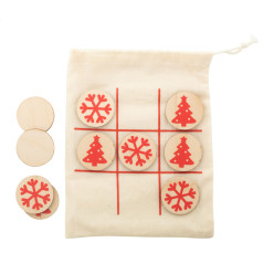 OXO Xmas natural  tic-tac-toe, snowflake & Christmas tree 