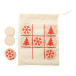 OXO Xmas natural  tic-tac-toe, snowflake & Christmas tree 
