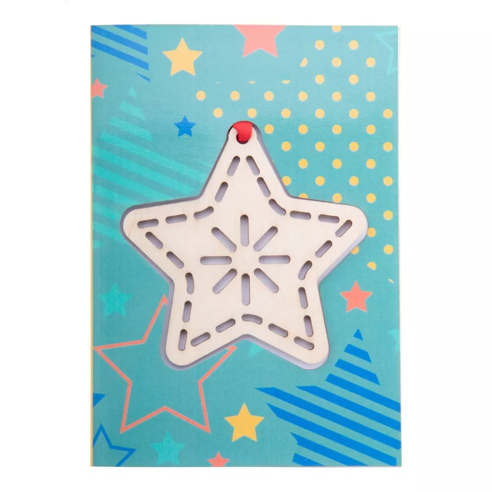 TreeCard natural  Christmas card, star 