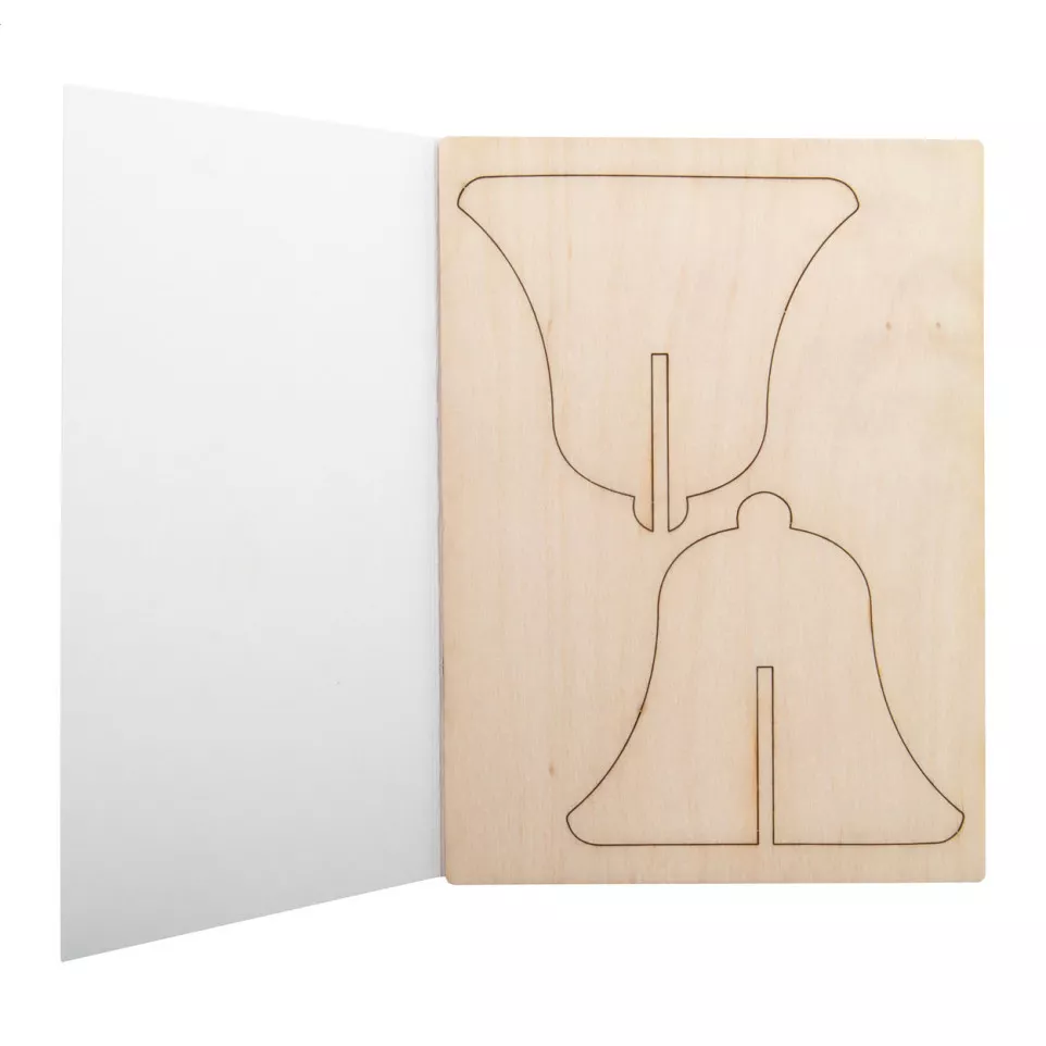 CreaX natural  Christmas card, bell 