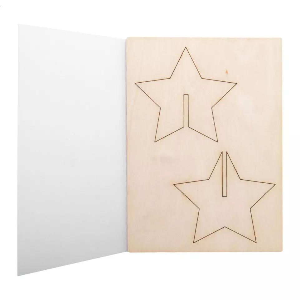 CreaX natural  Christmas card, star 