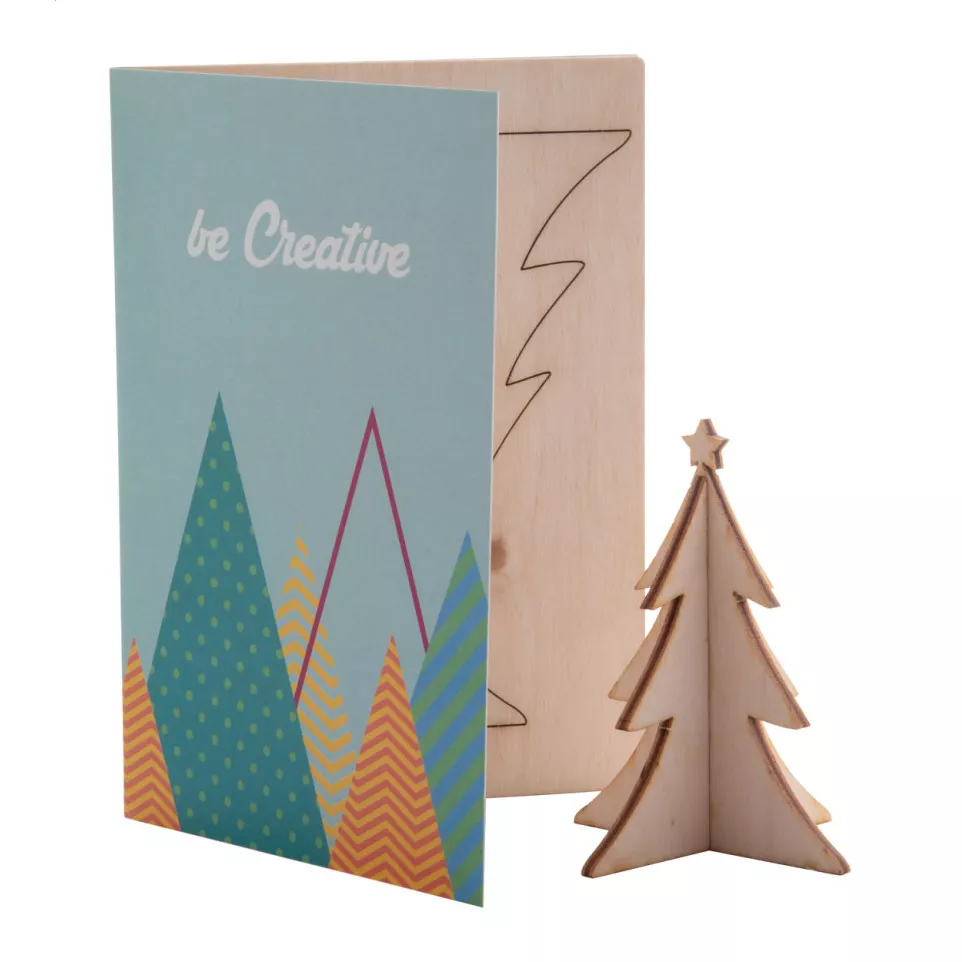 CreaX naturelle  Carte de Noël, sapin 