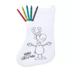 Plicom blanc rouge Chaussette de Noël à colorier 