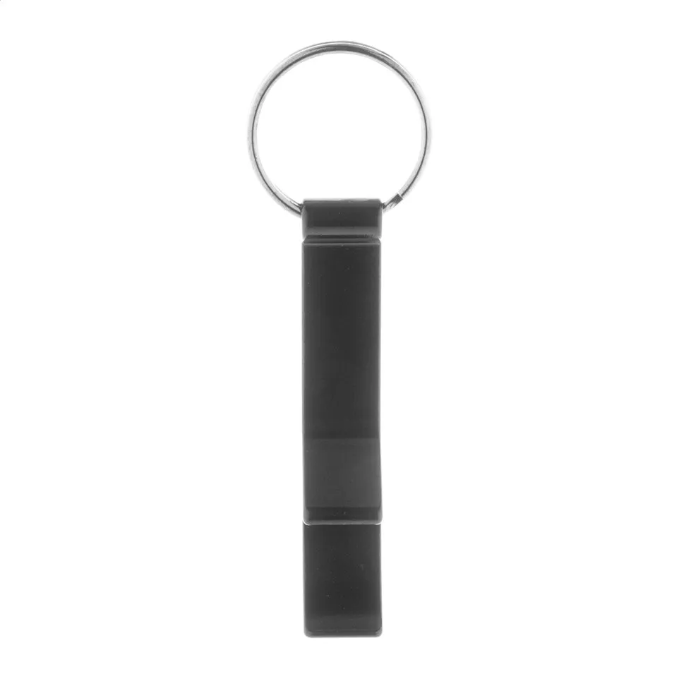 Rallop zwart  flesopener sleutelhanger 