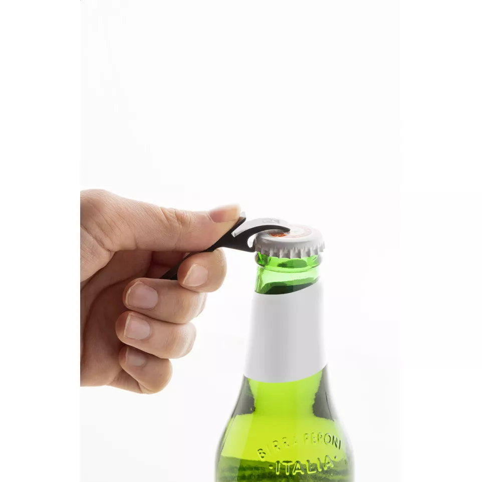 Rallop zwart  flesopener sleutelhanger 