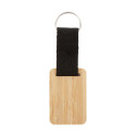 Stropp naturelle noir Porte-clés en bambou, rectangle 